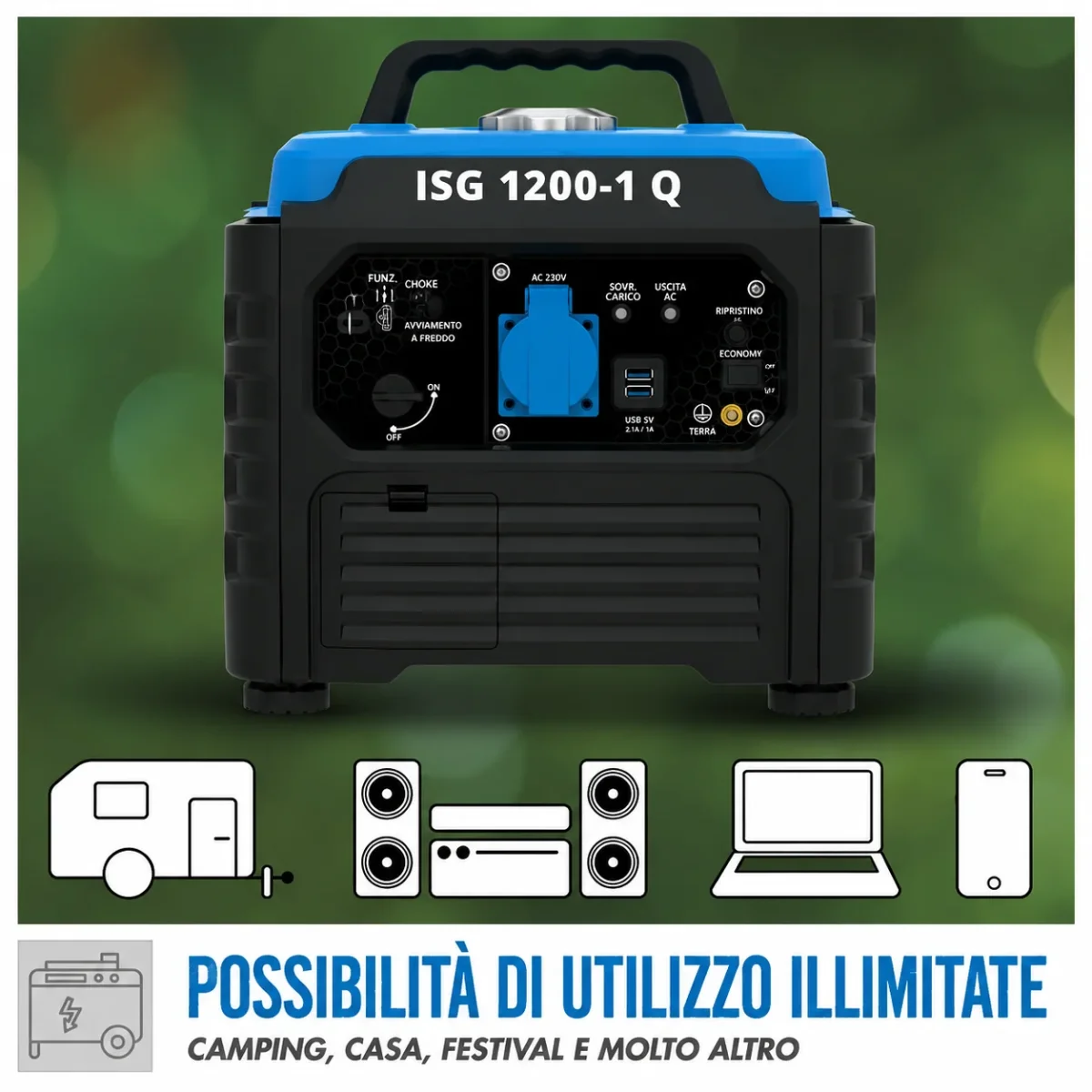 Gerador de corrente Guede de corrente inverter 1200 W ISG 1200-1 Q - Image 3